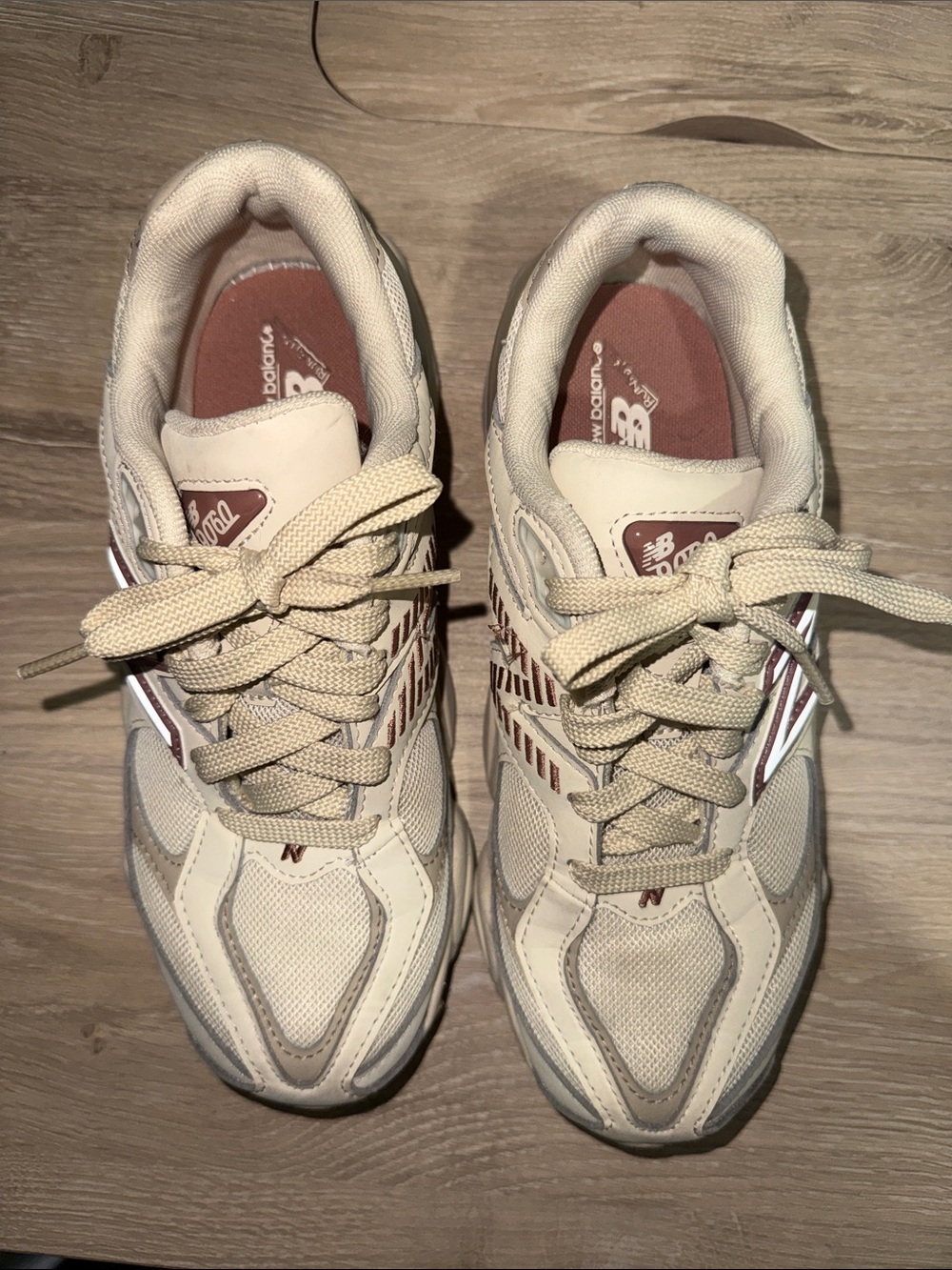 New Balance Cream/Tan 9060 Sneakers - Picture 5 of 5